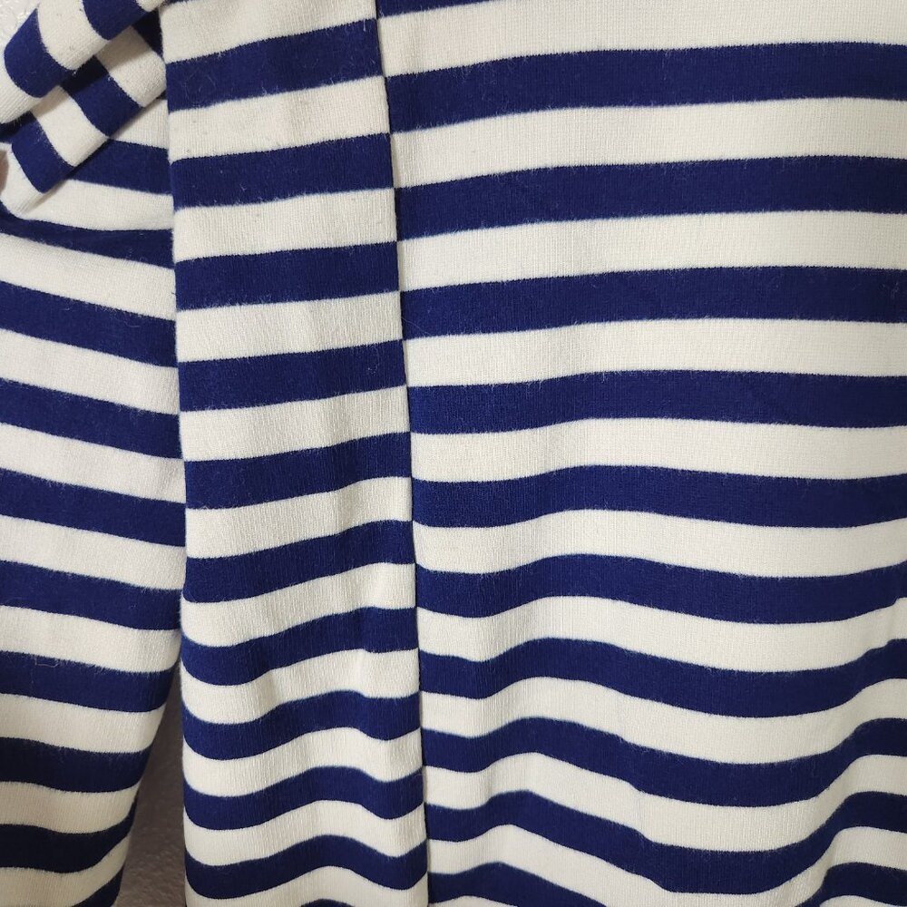 MADEWELL Blue Striped Ponte Knit 3/4 Sleeve Top Shirt Size L Nautical - Picture 11 of 11